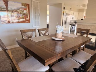 Counter Height Dining Table + 6 chairs