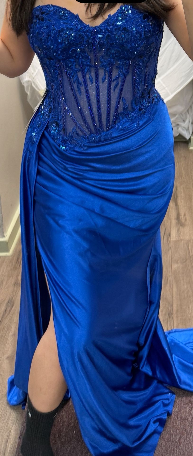 royal blue prom dress(size 12)