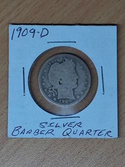 1909-D Silver Barber Quarter below melt value