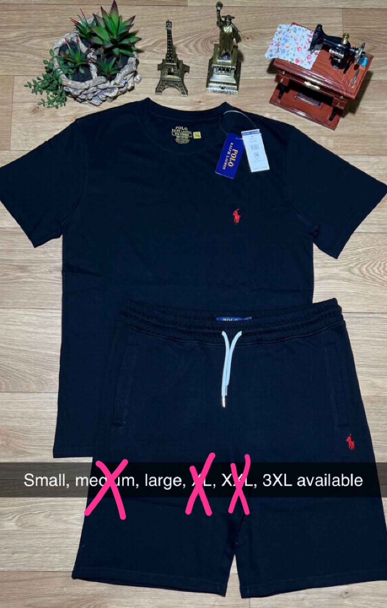 Adult polo short and short sets. Small-3xl