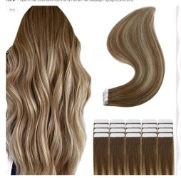 20" Remy tape in hair extensions , 40pieces , Balayage brown and  blonde