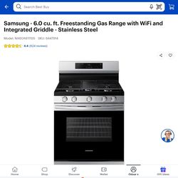 SAMSUNG GAS RANGE AND OVER-THE-RANGE MICROWAVE  STAINLESS STEEL WIFI(SMART TECH)