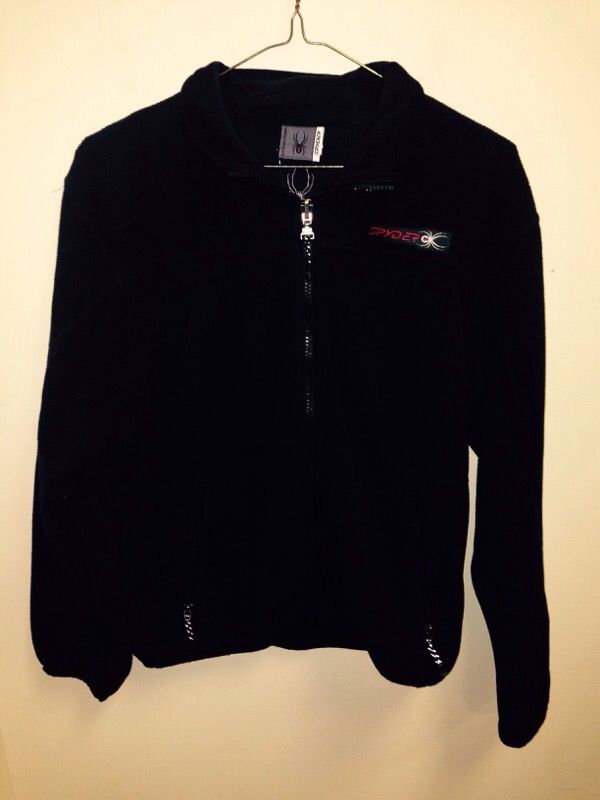 Boys Spyder black zip up fleece sz 16