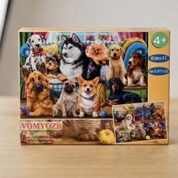 VOMYOZB 60 Piece x 2 Animal Jigsaw Puzzle Multicolor Cardboard Ages 4+