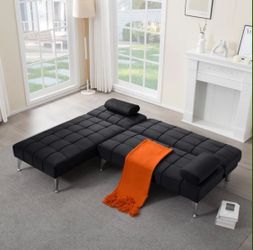 NEW IN BOX L-Shaped SOFA BED BLACK COLOR
