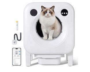 Self-Cleaning Cat Litter Box, Large Capacity ABS Automatic Litter Box for Cats with App Control