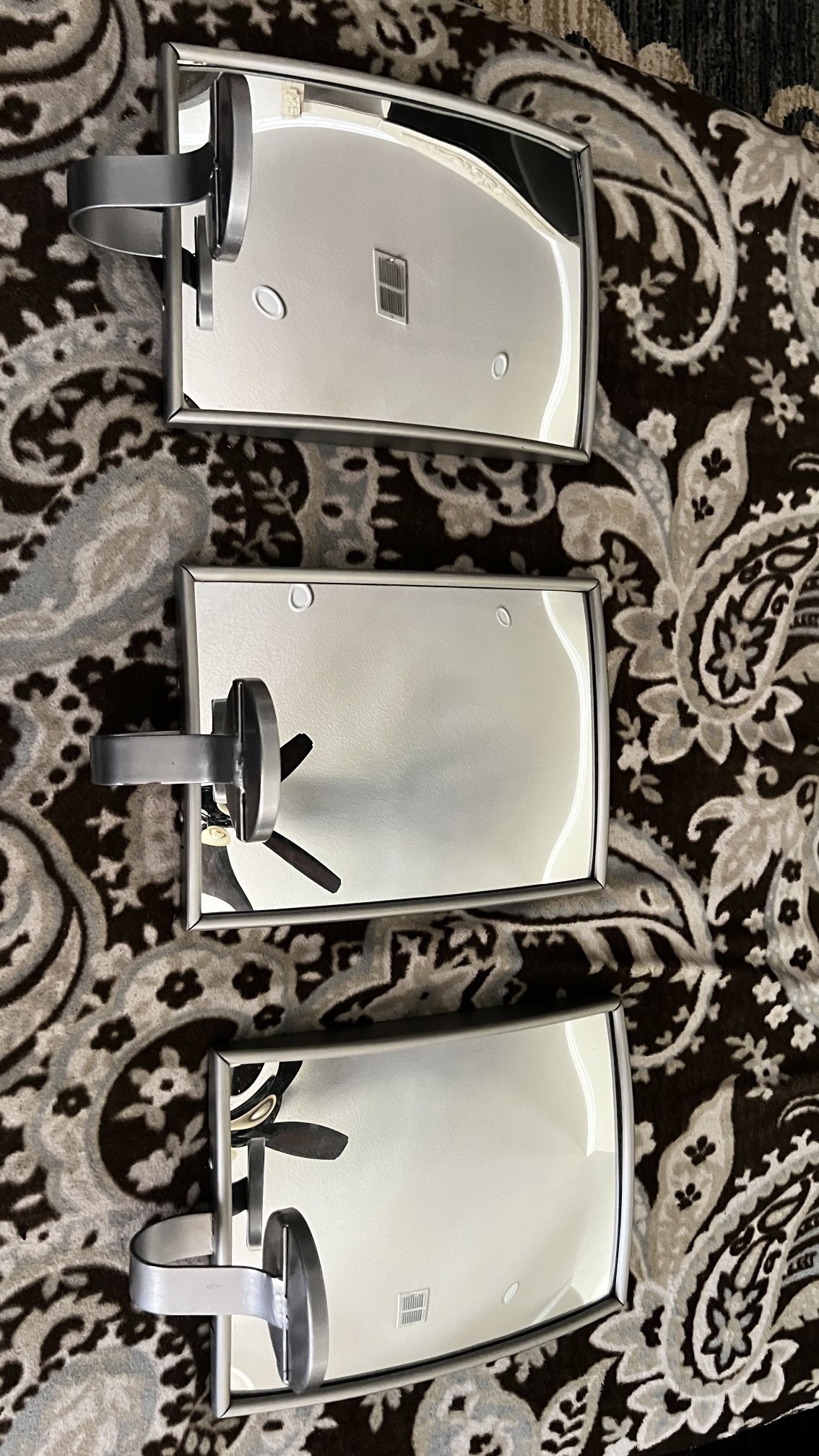 3- Silver Mirror Candleholders