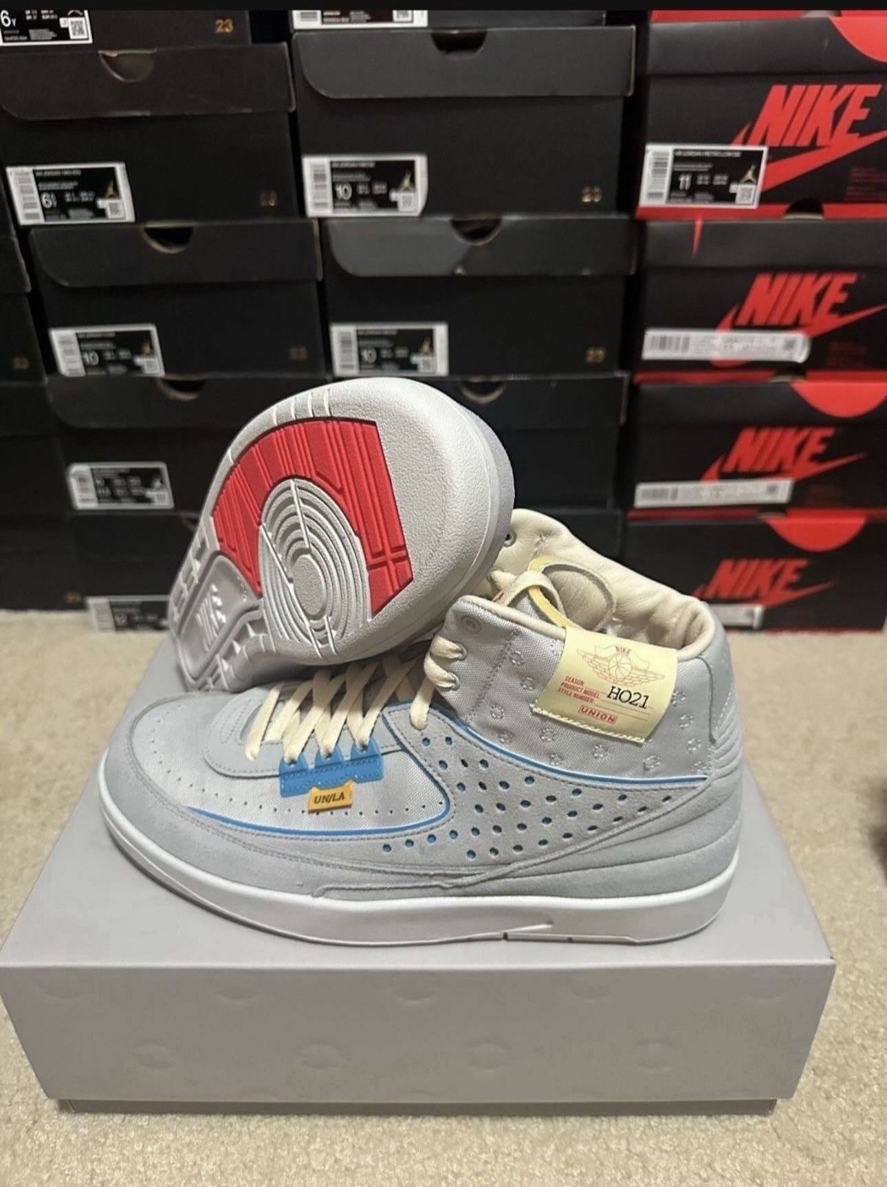 Nike Air Jordan 2 Retro SP x Union LA DN3802-001 Grey Fog/Siren Red SZ 10.5 Brand New