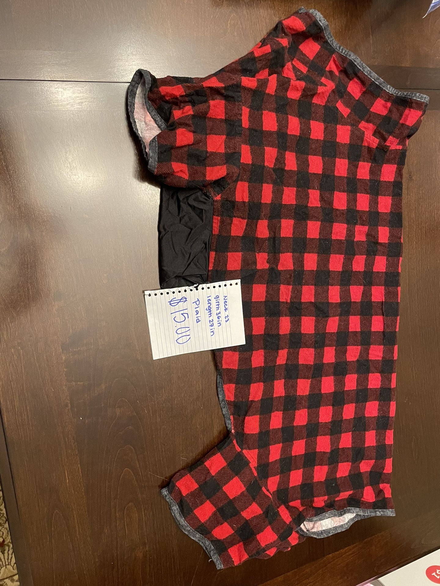 Custom Red Plaid Dog Outfit 