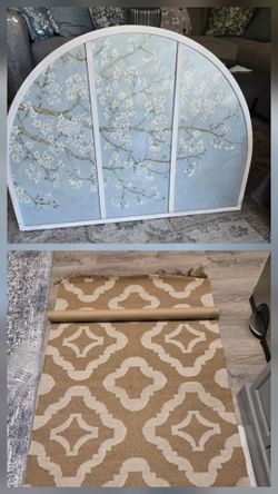 New area rug 3x7 like new wall art 36x30 BOTH IN PRICE
