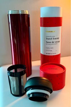 Teavana Stainless Steel Travel Teacup Tumbler 14oz - Cranberry Ombre (With Box)