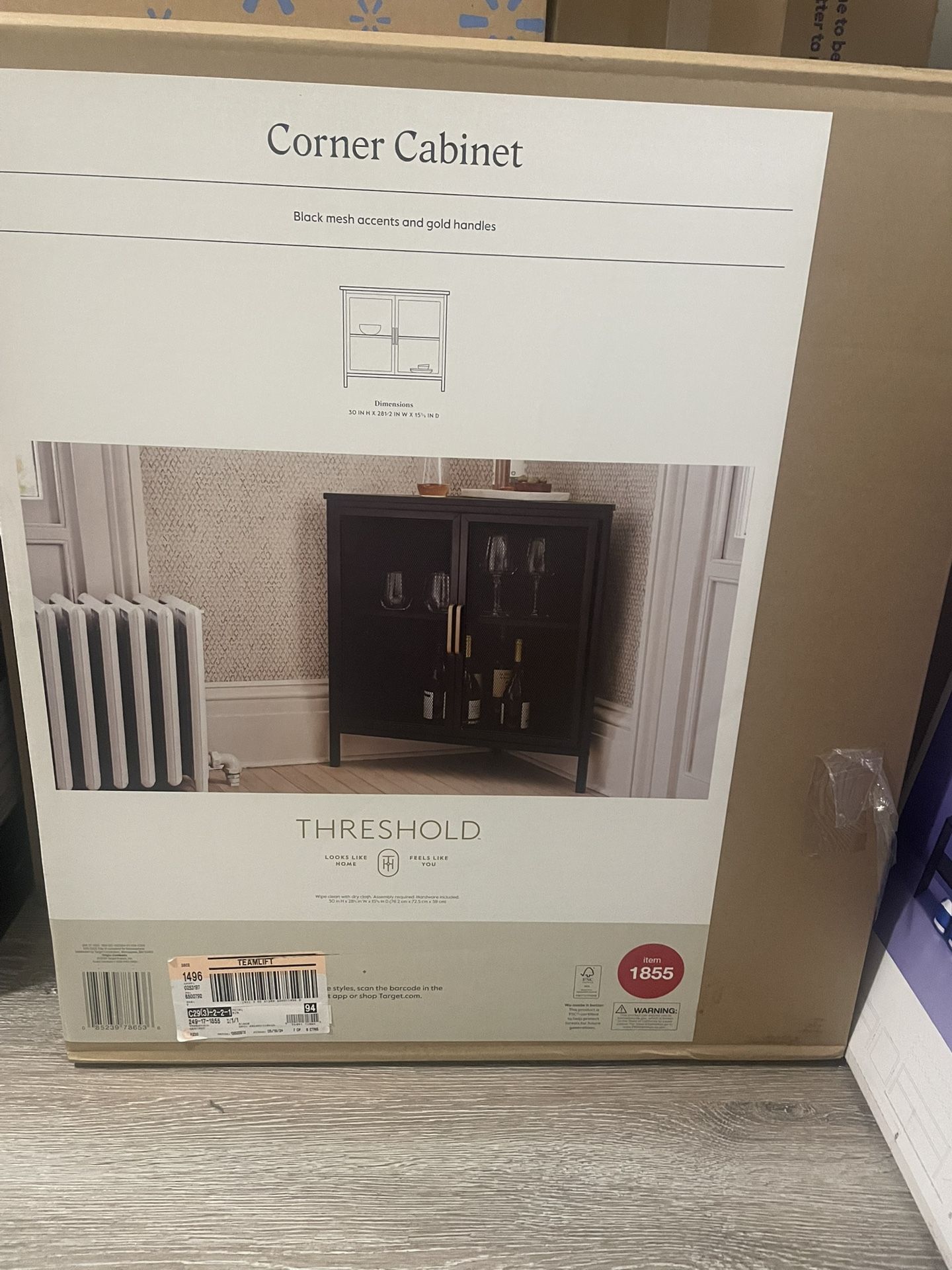 Unopened Corner Cabinet threshold Brand