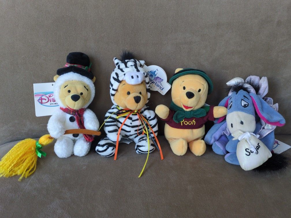 Winnie The Pooh And Eeyore Mini Bean Bags Beanies