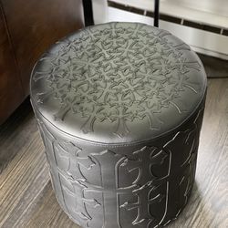 Chrome Hearts Leather Ottomans: Set of 2
