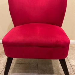 Like New • Pink Velvet Armless Accent Chair • Very Good Condition