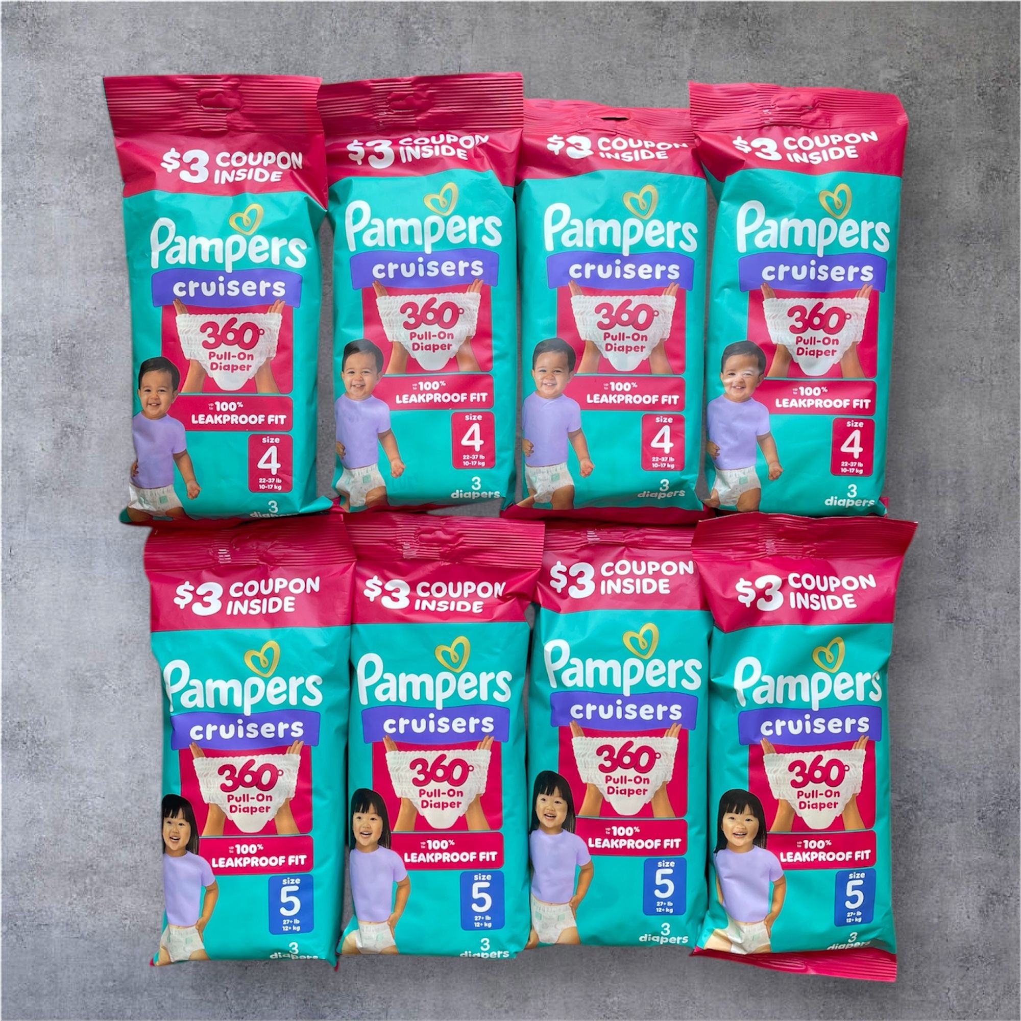 Pampers Cruisers 360 Baby Diapers OPENED