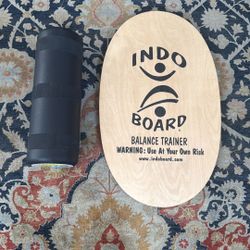 Indo Board Original Balance Trainer Roller Air Cushion Wood Skateboard Surf Set