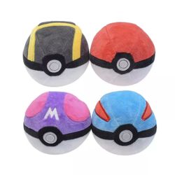 Pokemon Poke ball Plush Toys! Poke ball, Great Ball, Ultra Ball, Master Ball