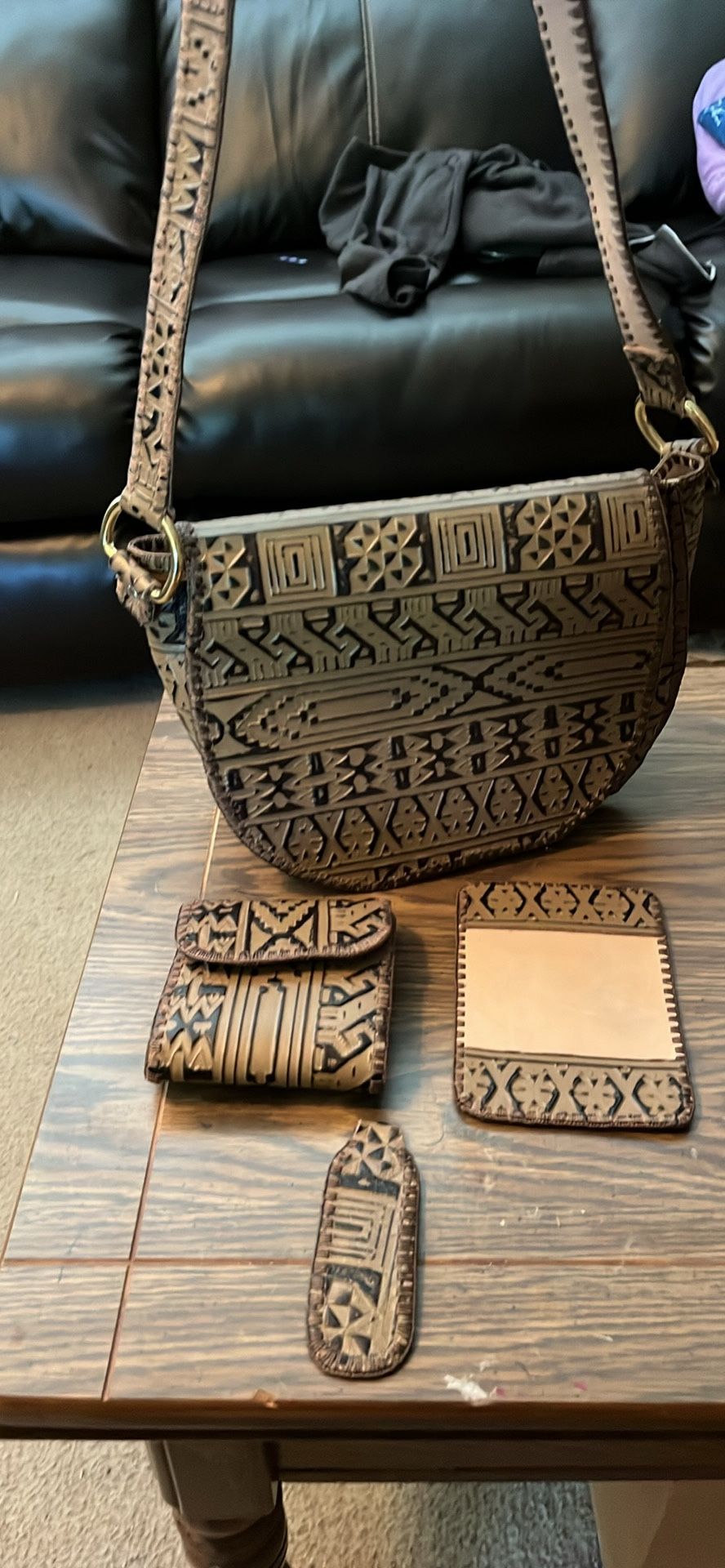 Handmade Leather Purse Set