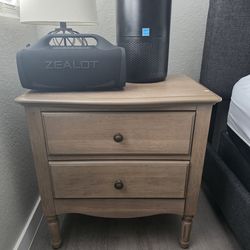 Deliah II Brown Wood Tall 3-Drawer Nightstands USB Port Jewelry Storage