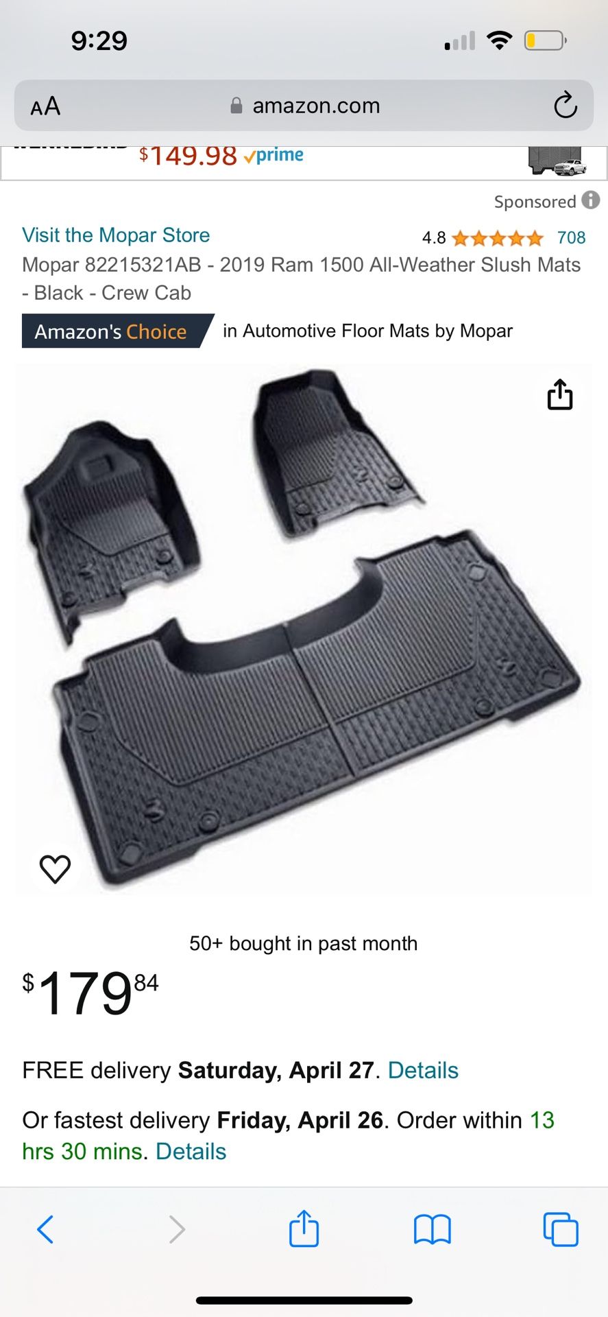 2019-2023 Ram 1500 OEM Weather Mats 