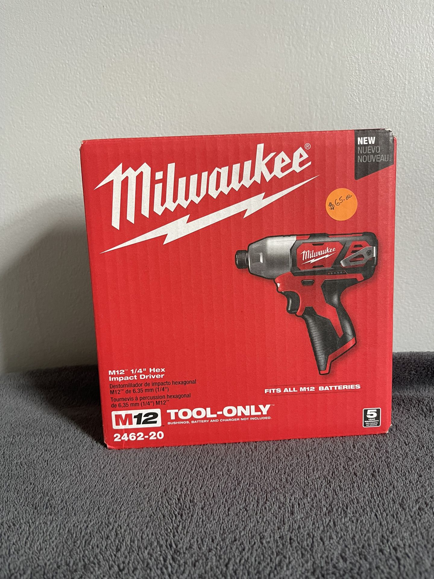 Milwaukee 2462-20 M12 1/4 inch Hex Impact Driver (Tool Only)