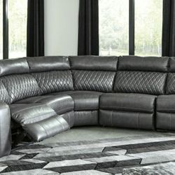 Samperstone Gray LAF Power Reclining Sectional


