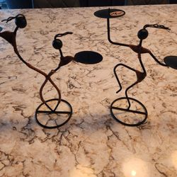 Set Of 2 Girl Candle Holders. 19x7, 19x9 1/2