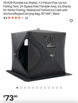 Ice fishing pop up tent 6x6
