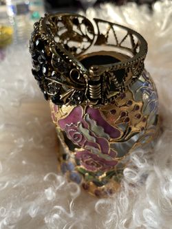 JESSICA CARLYLE Rhinestone and Enamel Lizard Bangle Wrist 