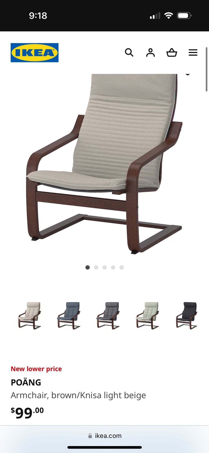 2 x Ikea Poang Lounge chairs 