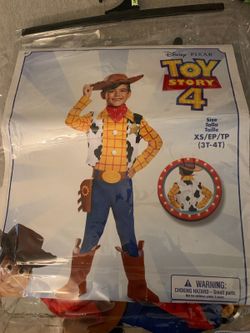 Kids Woody from Toy Story  Costume. XS 3/4. NO HAT