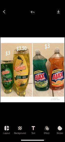 Gain And Ajax Dish Washing Liquid $3