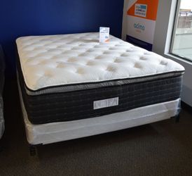 Queen Pillow Top Mattress with Box Spring