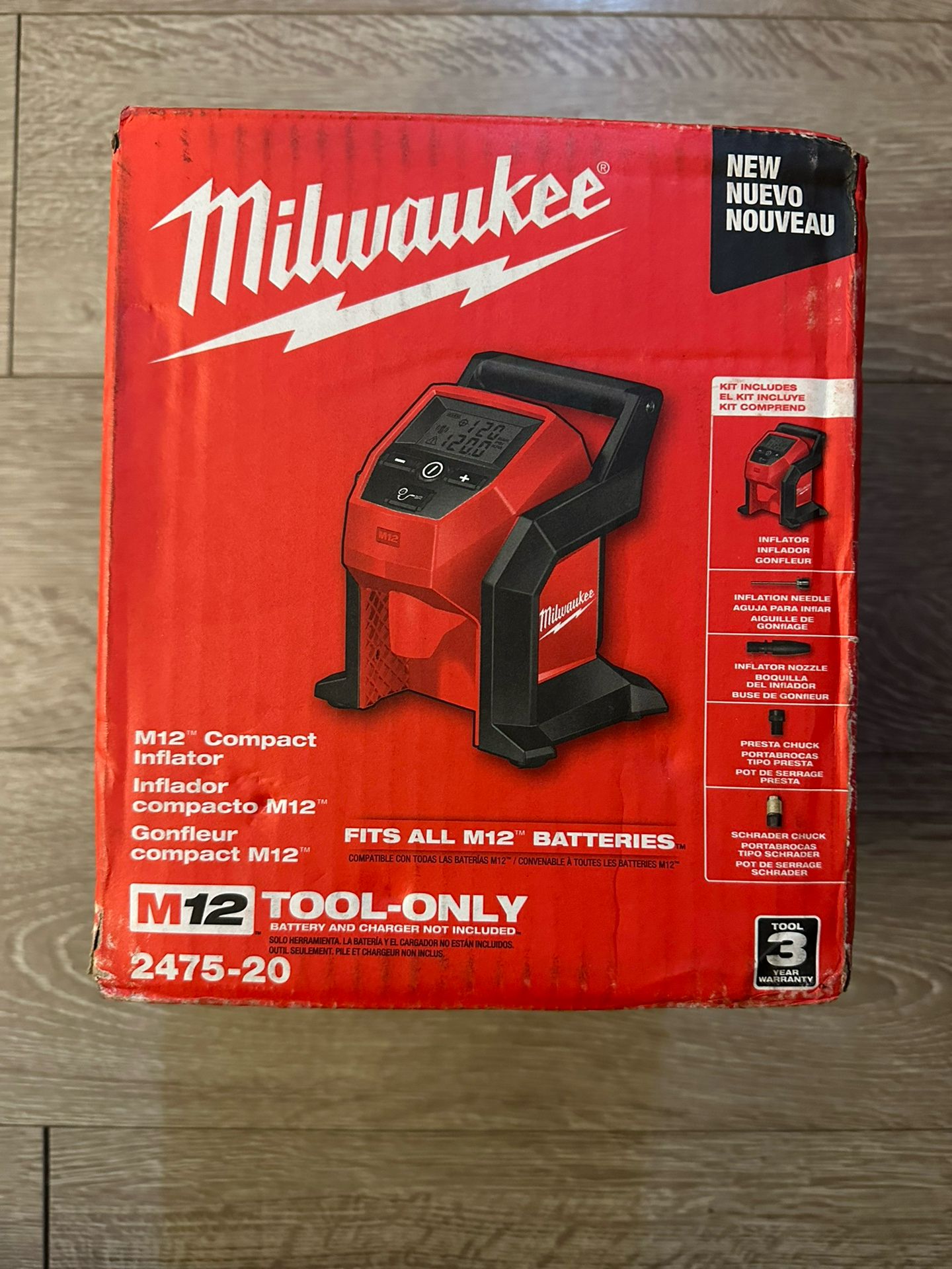 M12 12-Volt Lithium-Ion Cordless Electric Portable Inflator (Tool-Only)