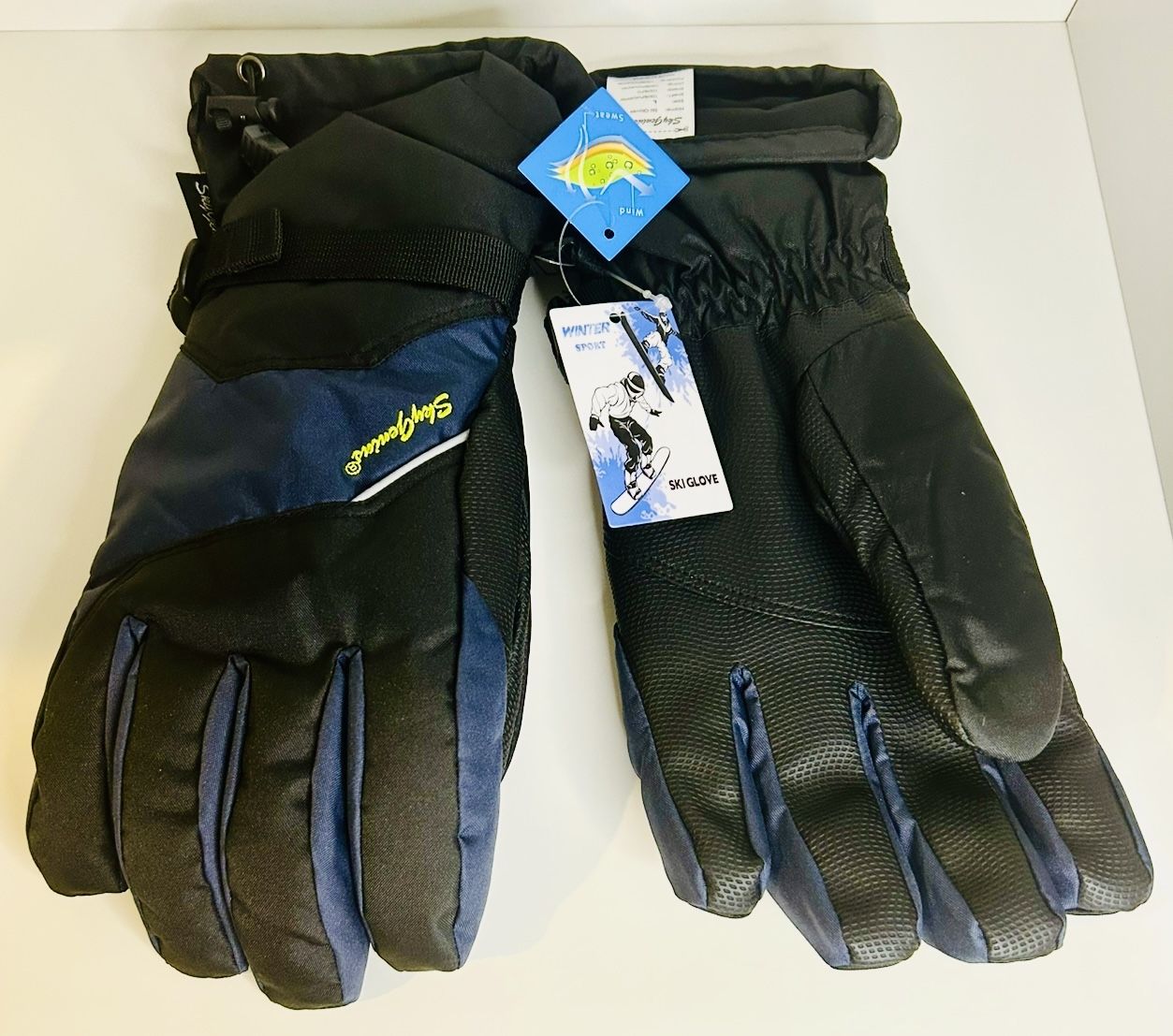 Sky Genius Winter Sport Ski Gloves Men's Large NWT Black/Blue