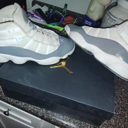 White And Grey Six Ring Jordans 