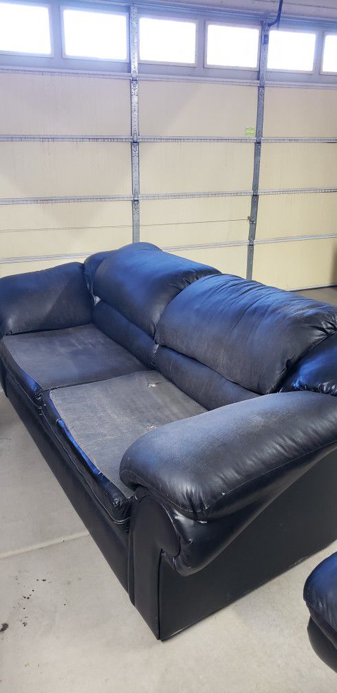 FREE - Black Love Seat And Couch 