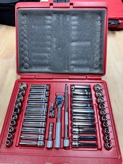 MAC Tools 44-Pc 1/4” Drive SAE & Metric Socket Set MR5 Ratchet – Complete – Made in USA