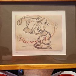 Disney Framed Prints ミッキーのゴルフcaninecaddy Lot Detail - Walt Disney Mickey Mouse & Pluto 