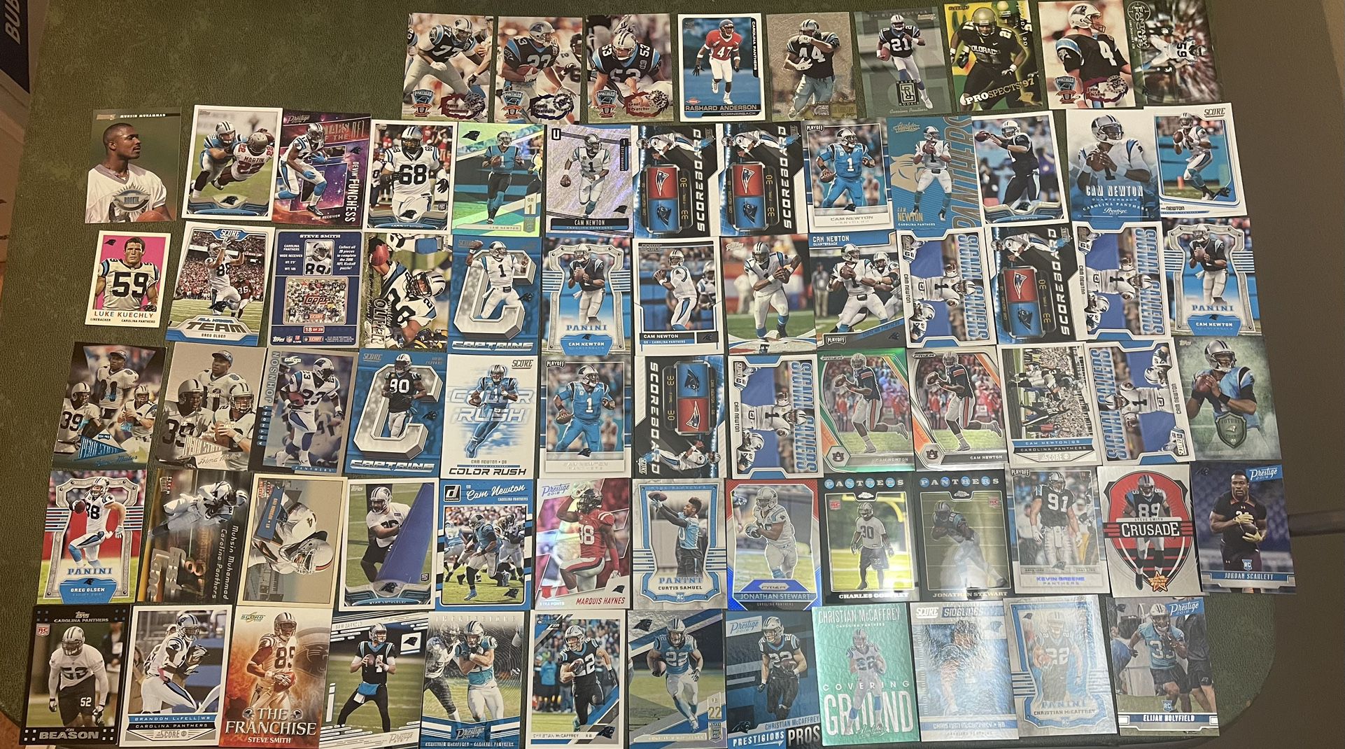 Lot of 73 Carolina Panthers Football Cards-Stars-Rookies & Inserts