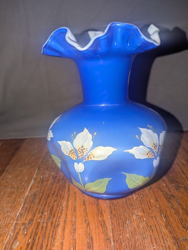 2 Gorgeous Mint Condition Rare Milk Glass Versions Of Fenton Art Glass