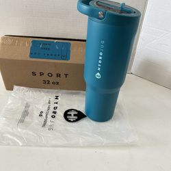 HydroJug Sport - Stainless Steel Tumbler with Straw, Vacuum Insulated, 32oz Leakproof Water Bottle GLACIER