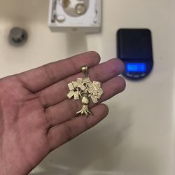 10k money tree pendant