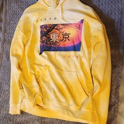 Women's Large Yellow Tokyo Japan Hoodie