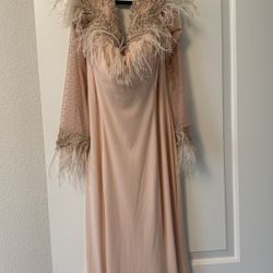 Mermaid Cut Evening Dress Cocktail Dress With Feathers 