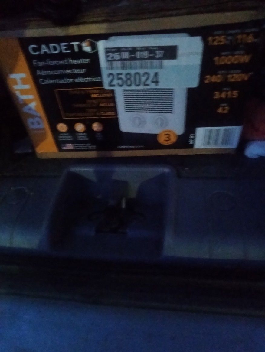 Cadet 1000 Watt Wall Heater Dam