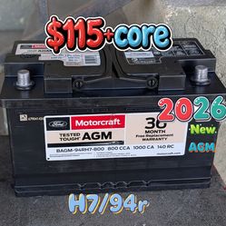 AGM Car Battery Group Size 94r/H7