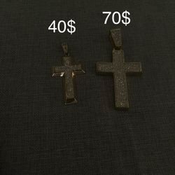 Gold Plated Cross Pennant 