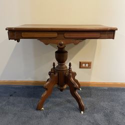 Antique Acorn Table With Wheels